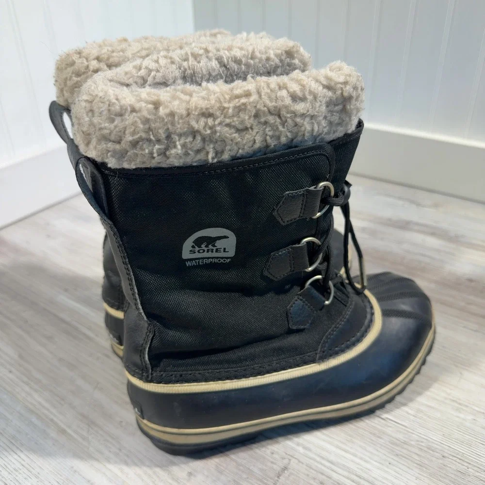 Sorel Kids Yoot Pac Nylon Waterproof Snow Boots Black NY1879-010 Size 6